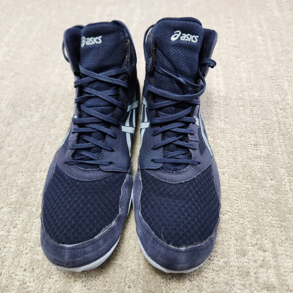 Asics Snapdown 2 Wrestling Shoes Mens 10.5 Navy Blue High Top 1081A058‎